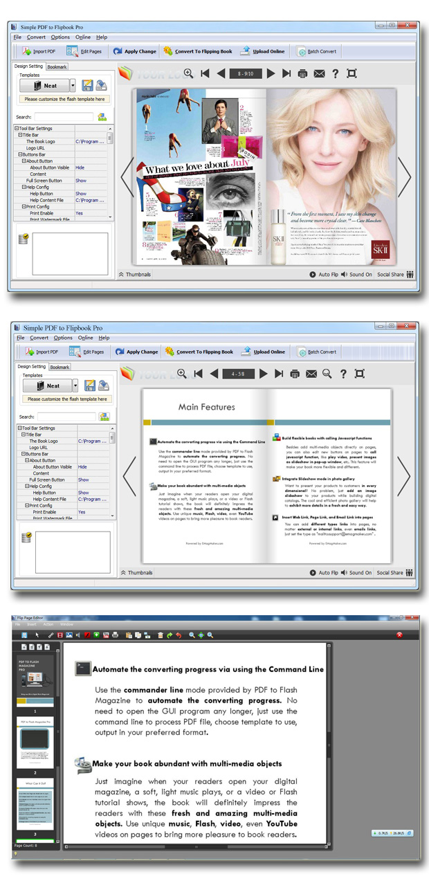 screenshots for simple-pdf-to-flipbook-pro