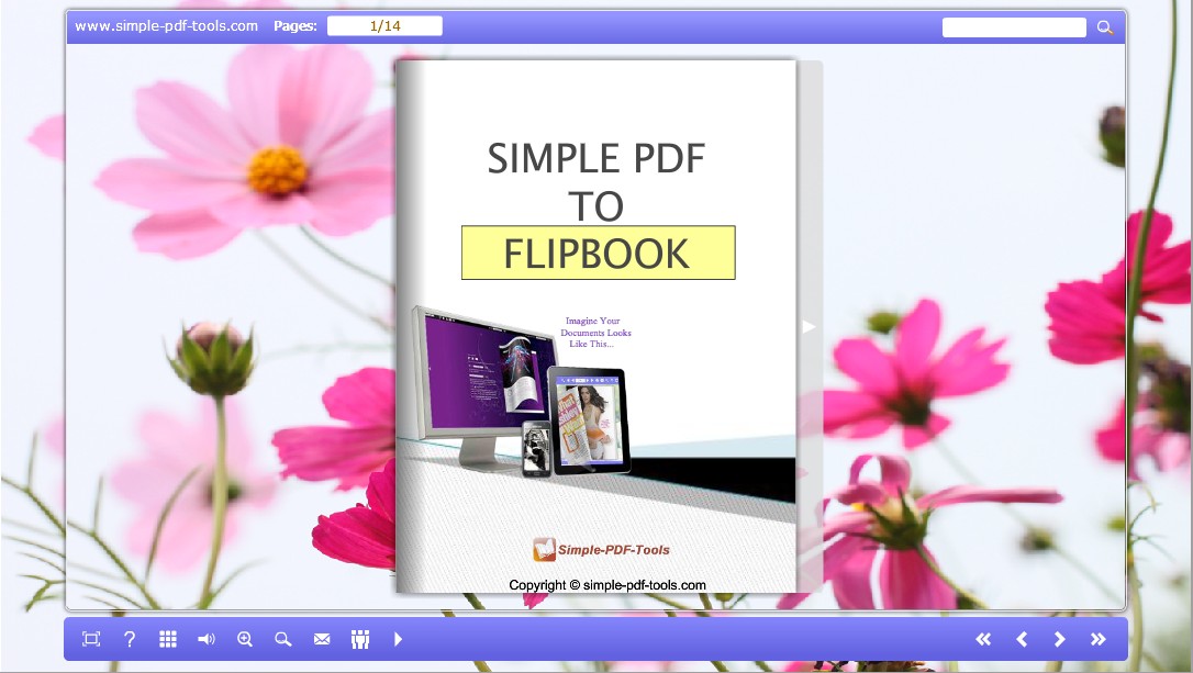 Romantic Flowers theme for Simple PDF to Flipbook design