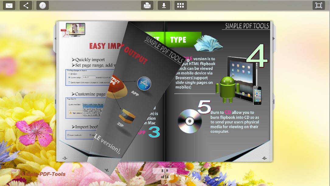 Romantic Flowers for Simple PDF to flip book design